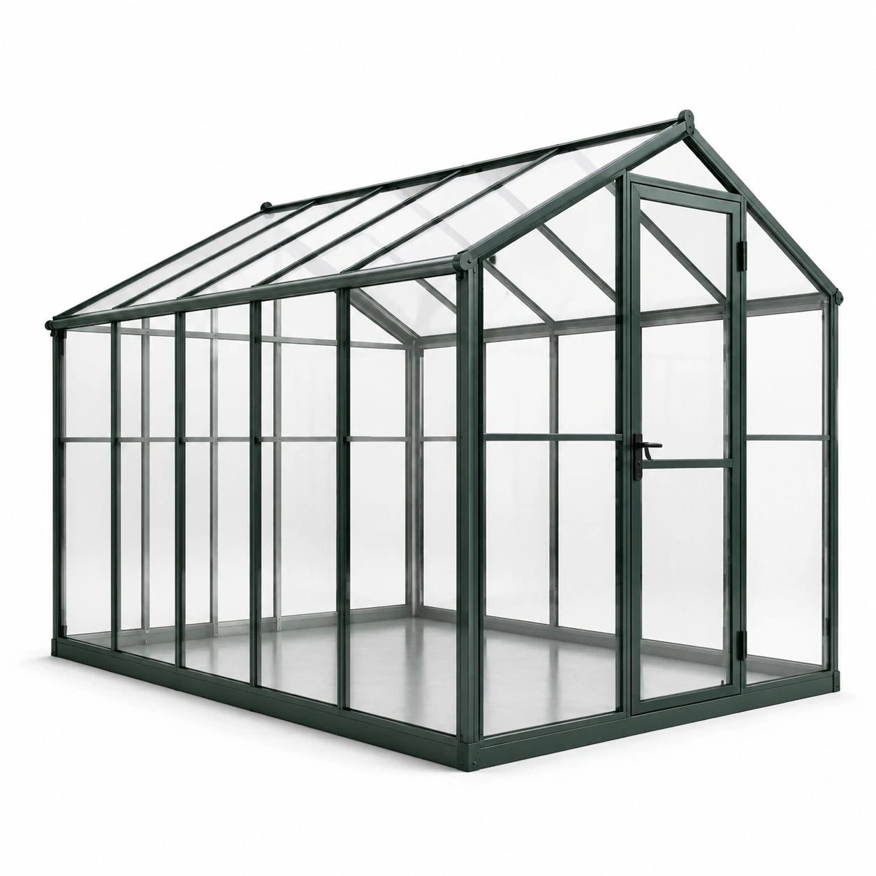 Aluminium Gewächshaus mit Polycarbonat Dunkelgrün 300x200x220cm