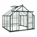 Aluminium und Polycarbonat Gewächshaus, 250x190x195 cm, Grün