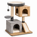 Katzenkratzbaum aus MDF, Sisal und Plüsch, Beige/Grau